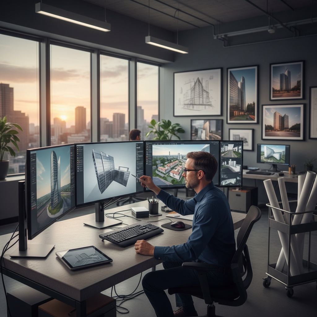 Blender architectural rendering interface