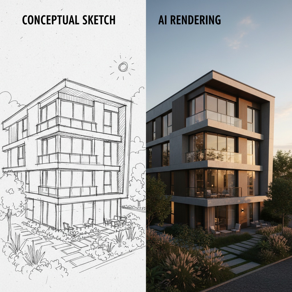 AI architectural rendering comparison