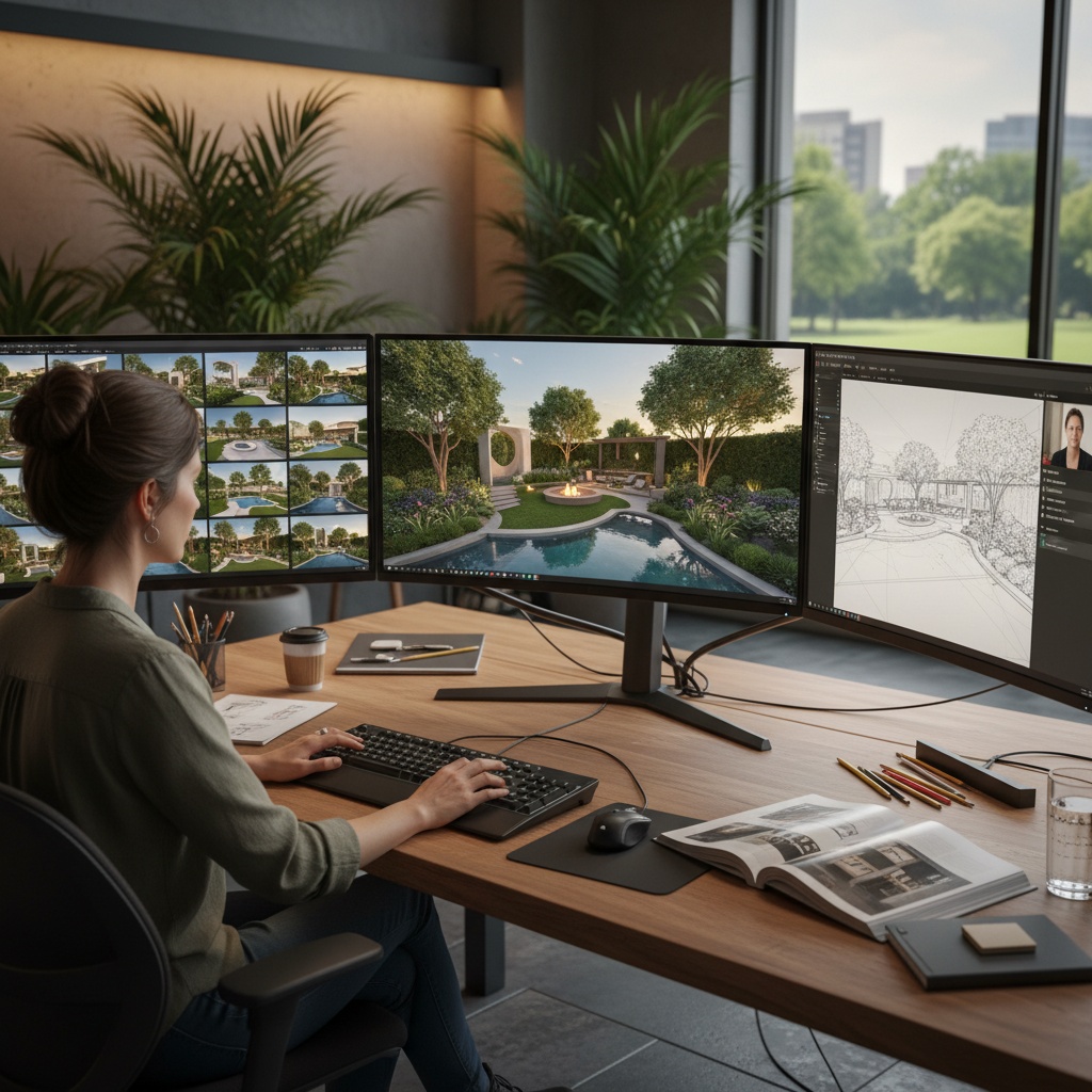 Advanced landscape rendering showing seasonal variations and weather effects